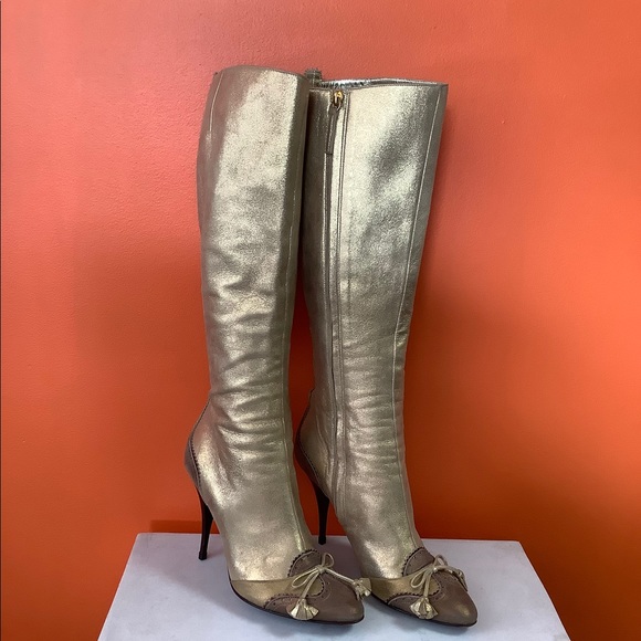 Giuseppe Zanotti Shoes - Giuseppe Zanotti Gold Leather Boots